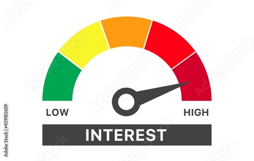Illustration template featuring low interest rate measurement scale photo