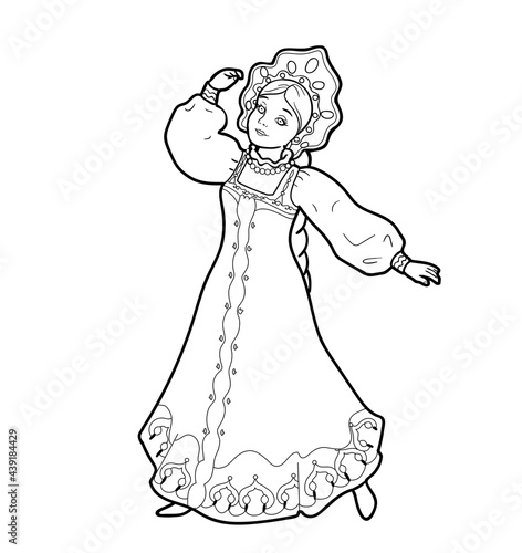 Russian doll. Circuit. Coloring pages.
