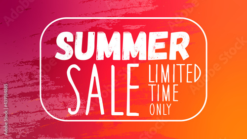 Summer Sale banner, hot season discount poster photo