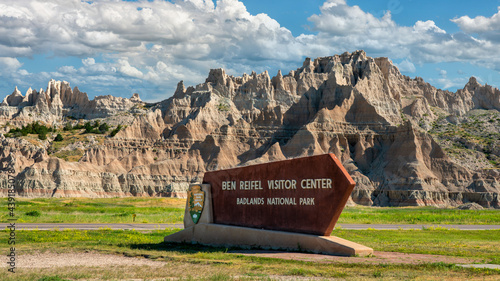 Visitor center sign Badlands National Park - South Dakota