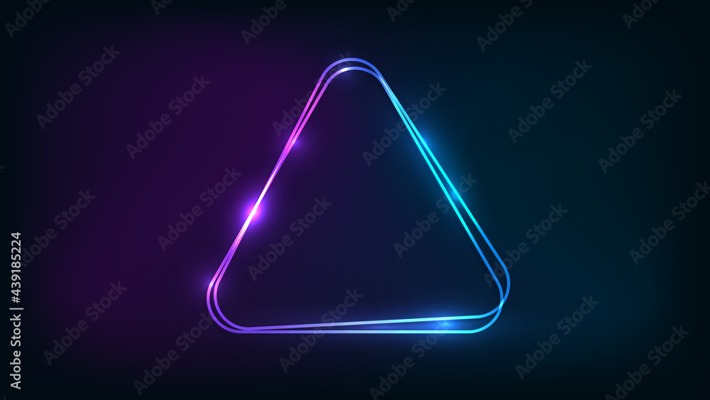 Neon double frame with shining effects