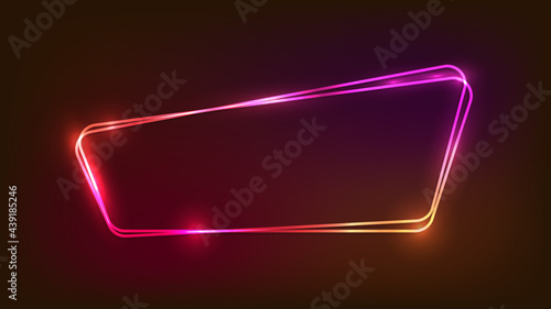 Neon double frame with shining effects