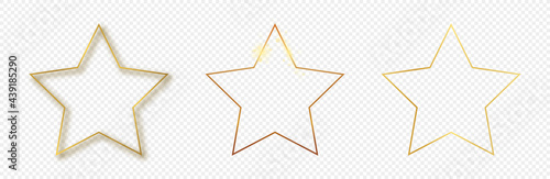 Gold glowing star shape frame