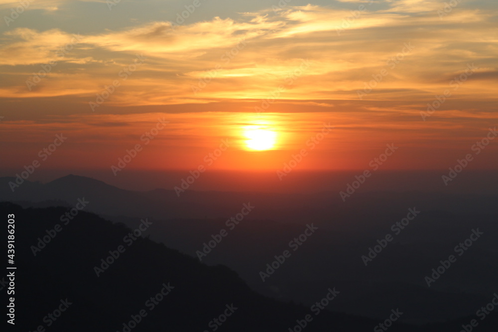 sunset in the mountains