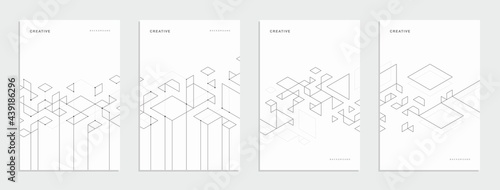 Abstract geometric technological company brochure. Vector business flyer.