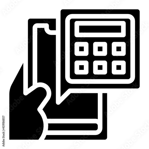 calculator glyph icon