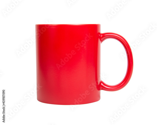 Red one cup ceramic isolated on the white background