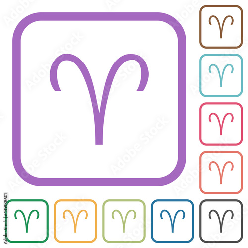 Aries zodiac symbol simple icons