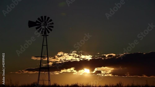 windmill sunset time lapse
