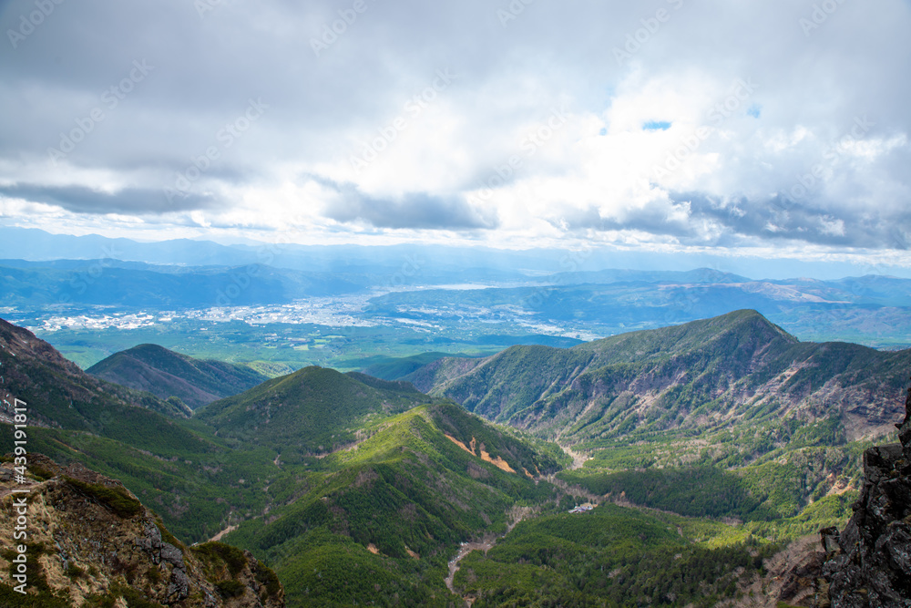 Naklejka premium 硫黄岳山頂から望む八ヶ岳連峰