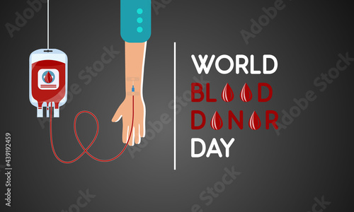 Giving Blood illustration, World Blood Donor Day Design Template