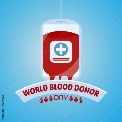 A Bag With Bloods And Blood Drops illustration, World Blood Donor Day Design Template