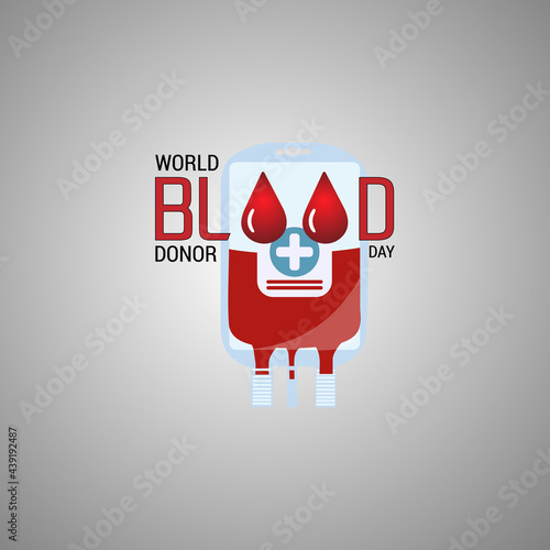 World Blood Donor Day illustration With A Bag Of Blood Design Template