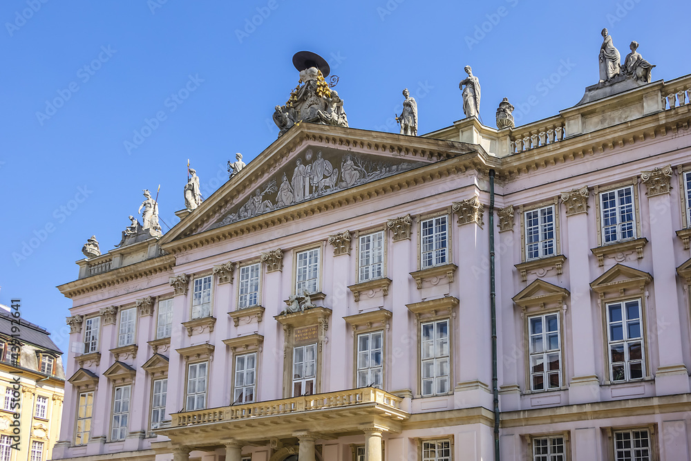 Primate's Palace (Primacialny palac) - neoclassical palace in the Old Town of capital of Slovakia Bratislava. It built from 1778 to 1781 for Archbishop. Bratislava, Slovakia.