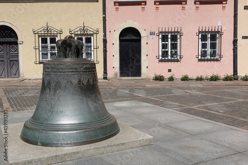 Warsaw, Poland. Kanonia Street in Warsaw with the bell was placed here in 1972, cast in Warsaw in 1646