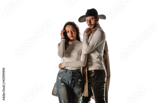 Attractive trendy man and woman