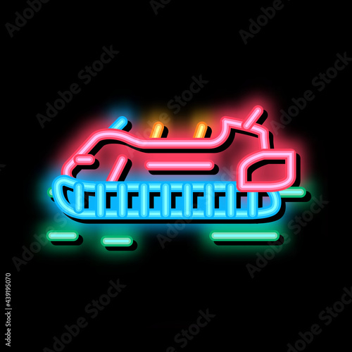 rescue hovercraft neon light sign vector. Glowing bright icon rescue hovercraft sign. transparent symbol illustration