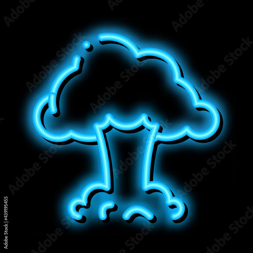 explosion cloud neon light sign vector. Glowing bright icon explosion cloud sign. transparent symbol illustration
