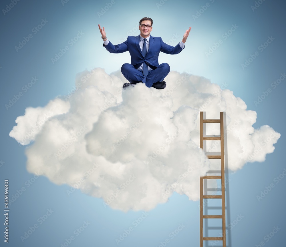 Businessman in ambition and motivation concept Businessman in ambition and motivation concept