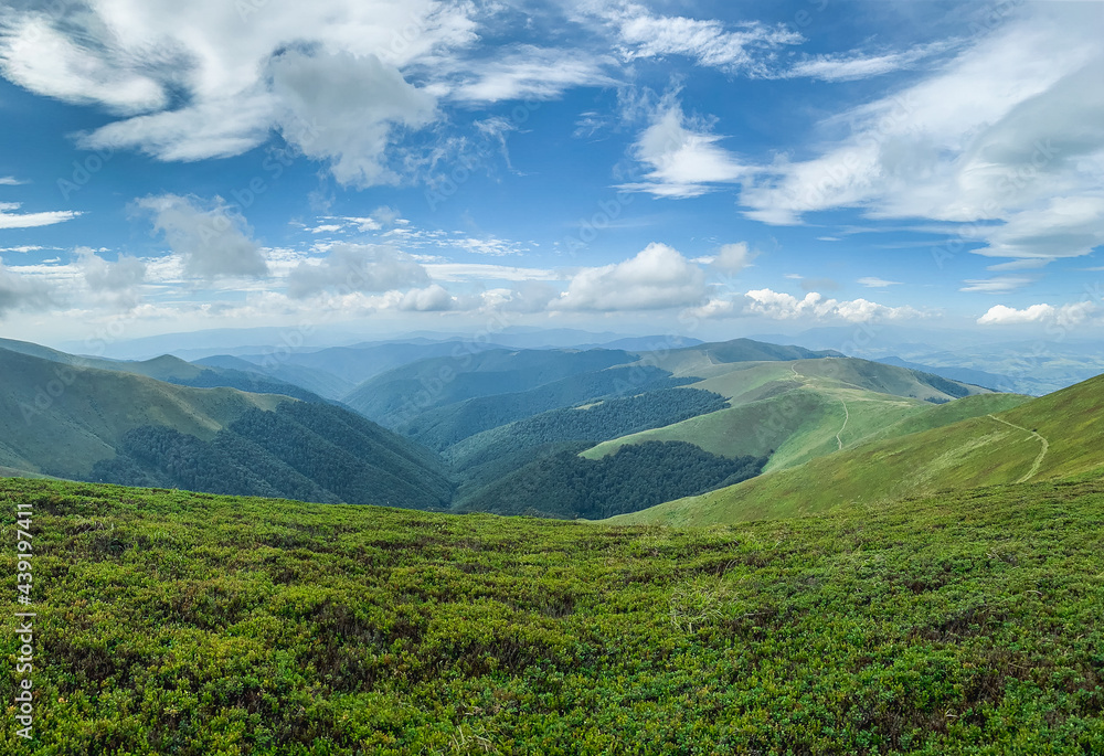 Majestic Carpathian Mountain Gemba, Pylypets', part of Borzhava mountain system. Mountain landscape. Ukraine.