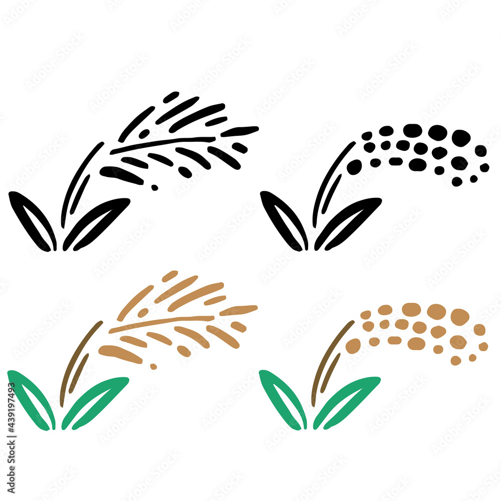 デフォルメタッチの稲のイラスト Stock ベクター Adobe Stock