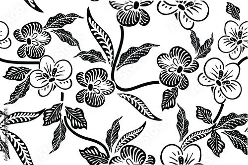 Indonesian batik motifs with very distinctive, exclusive plant patterns. vector EPS 10 photo