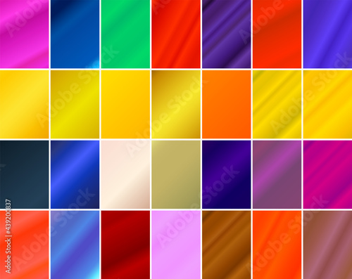 Simple backgrounds set with diagonal striped lines and different colored gradient designs.