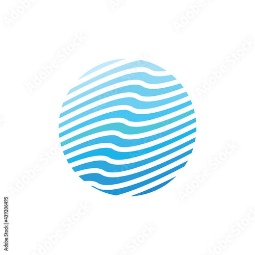 Water Wave Logo Template. vector icon illustration