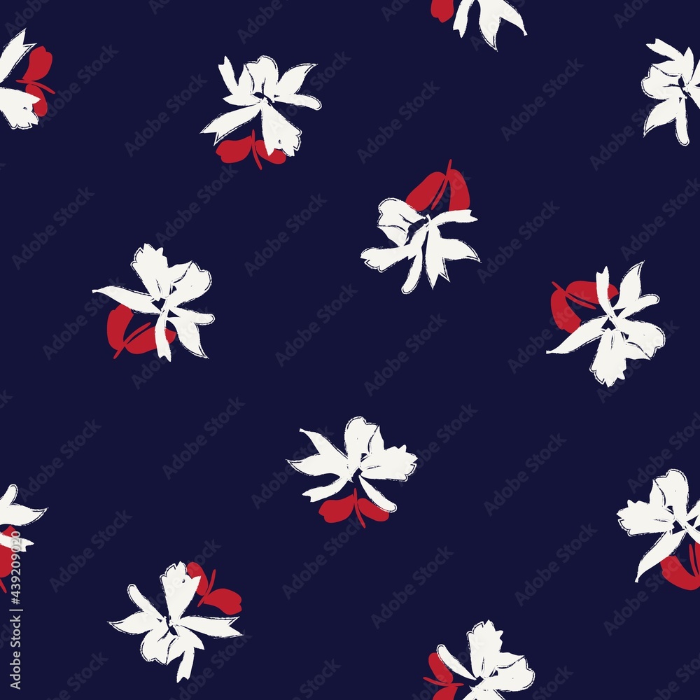 Red Floral Brush strokes Seamless Pattern Background Red Floral Brush strokes Seamless Pattern Background