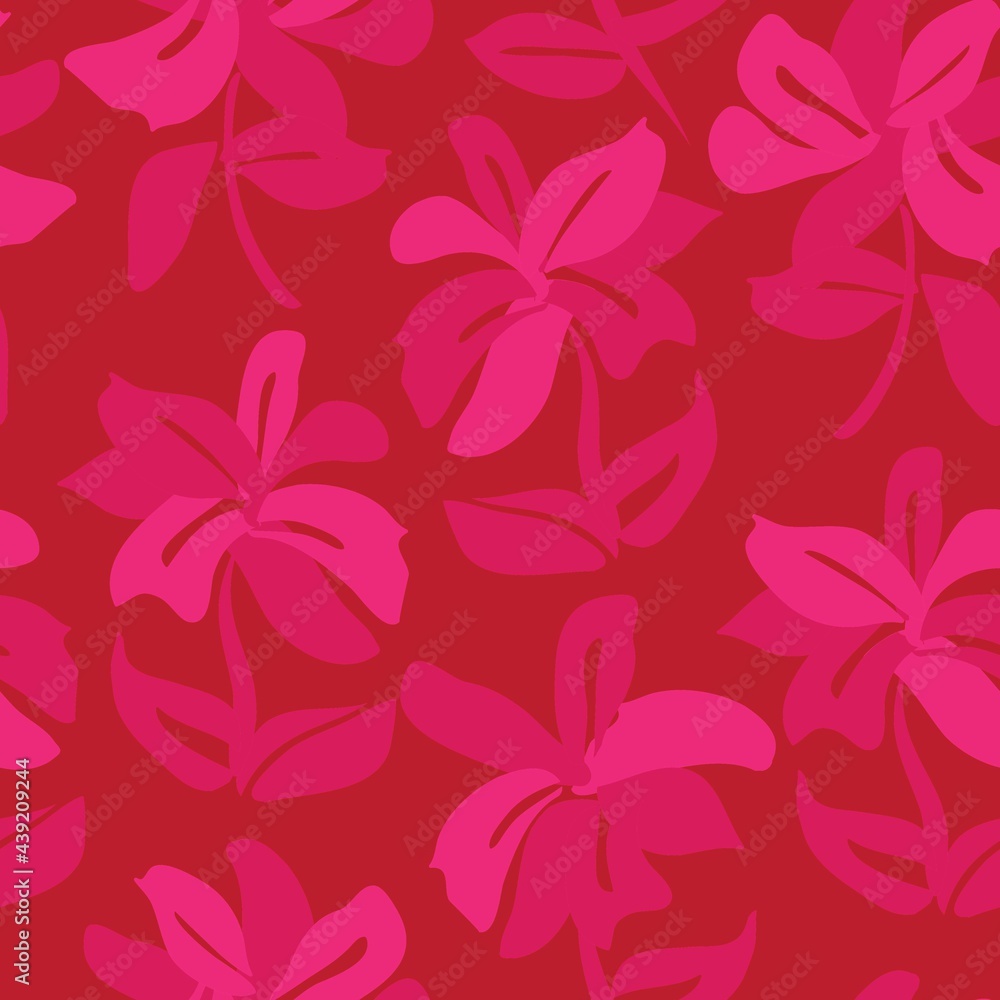 Red Floral Brush strokes Seamless Pattern Background Red Floral Brush strokes Seamless Pattern Background