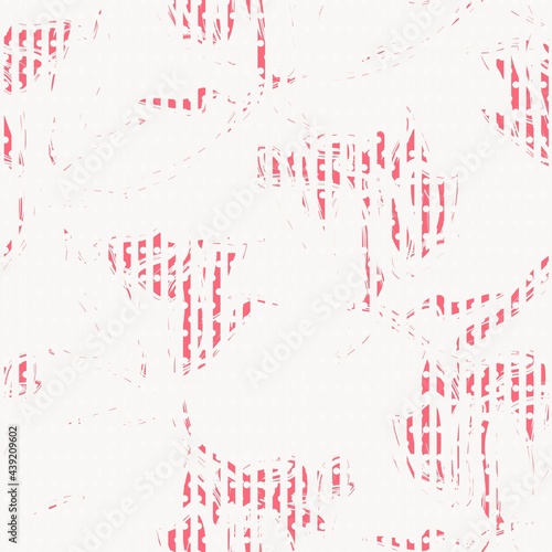 Red Botanical Floral Seamless Pattern with striped Background