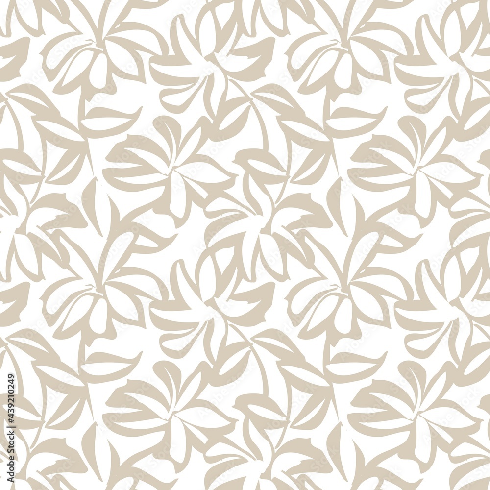 Brown Floral Brush strokes Seamless Pattern Background Brown Floral Brush strokes Seamless Pattern Background