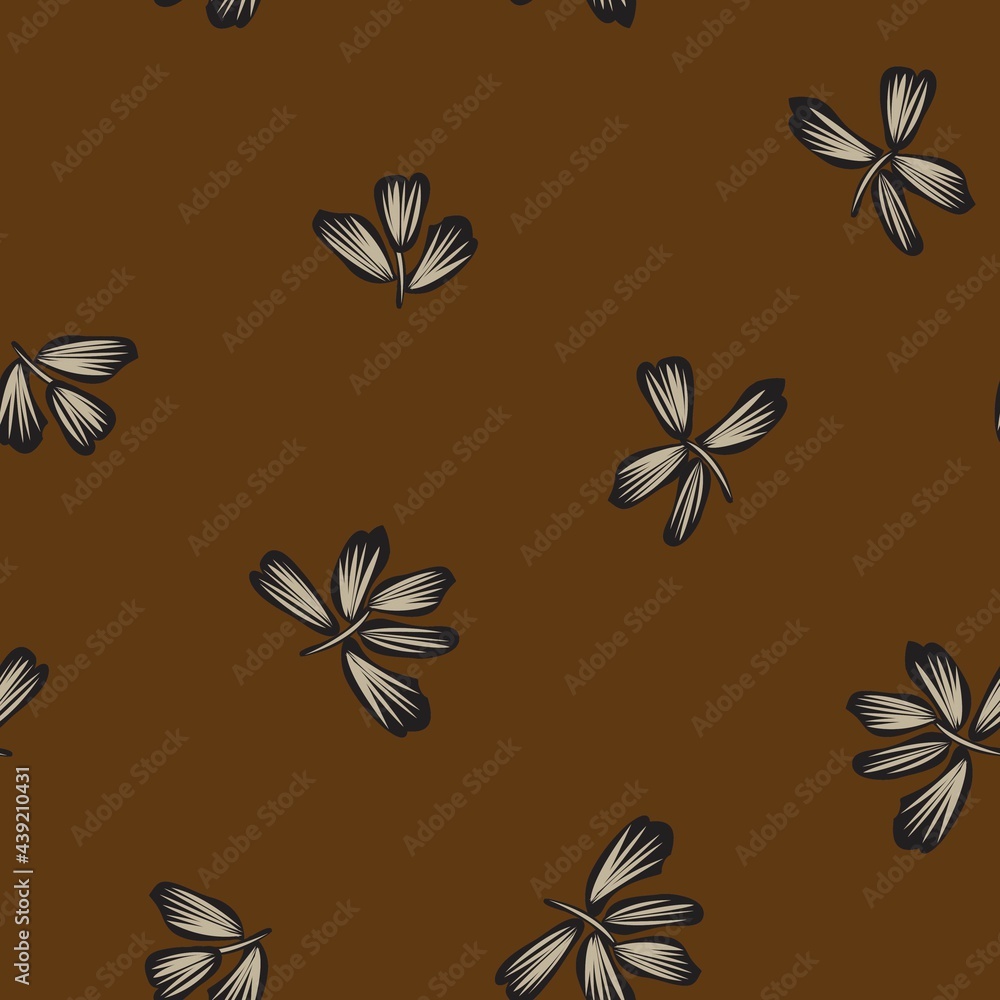 Obraz premium Brown Floral Brush strokes Seamless Pattern Background