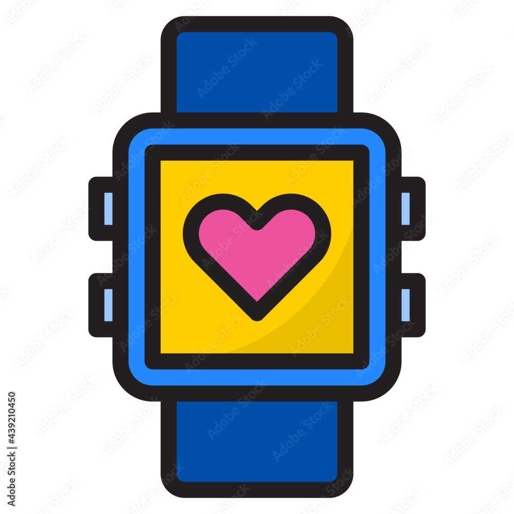 smartwatch color line style icon smartwatch color line style icon