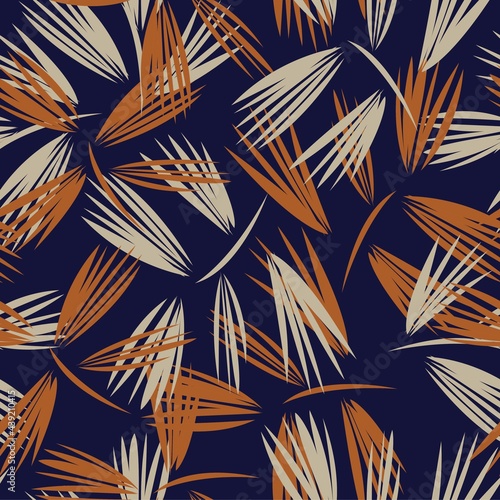 Brown Floral Brush strokes Seamless Pattern Background