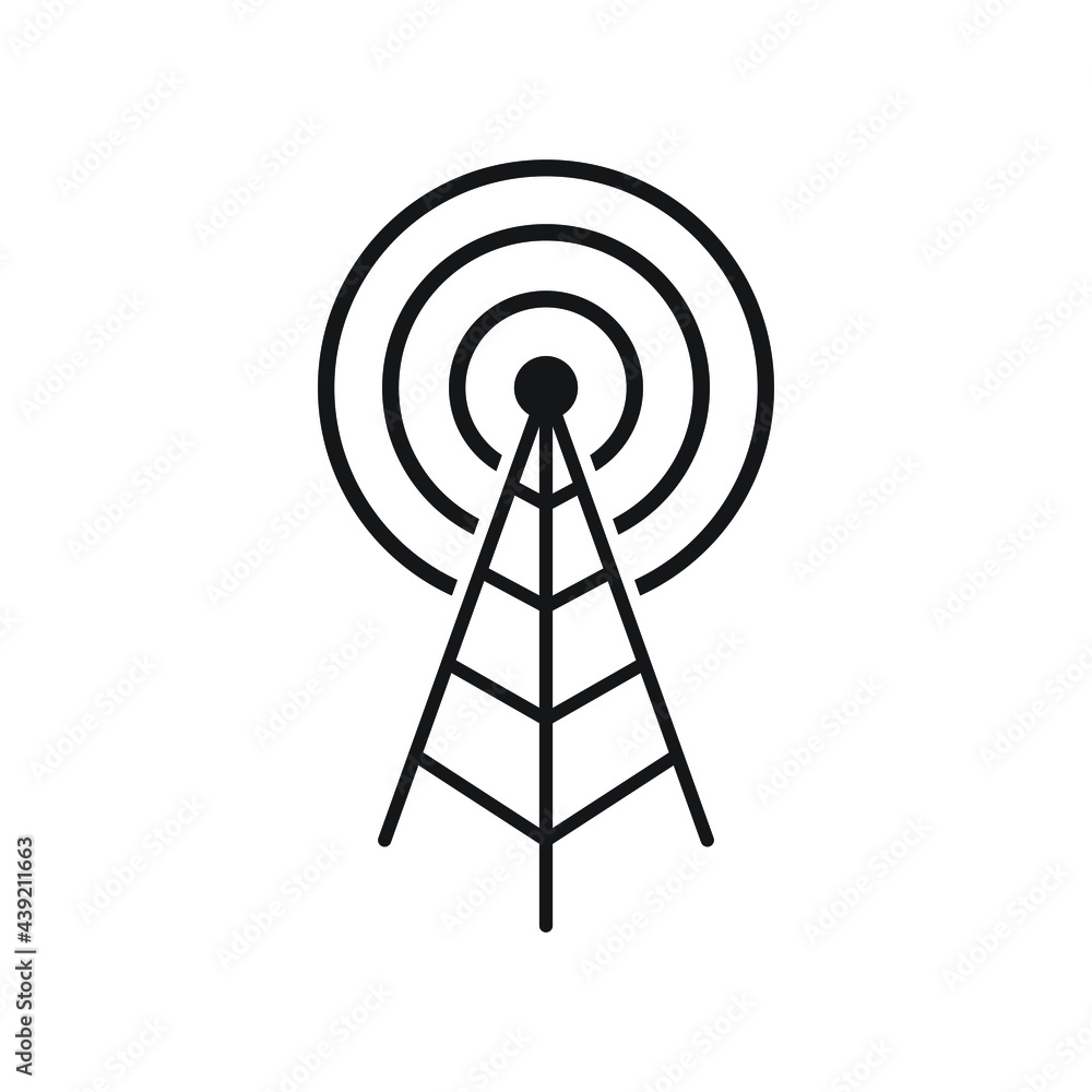 Transmitter Antenna icon design isolated on white background Transmitter Antenna icon design isolated on white background