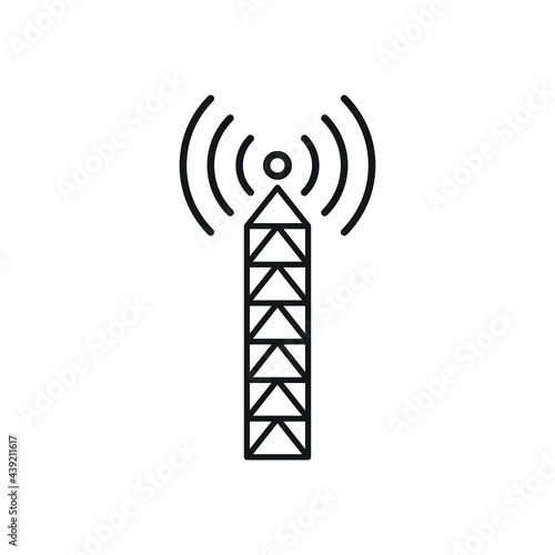Transmitter Antenna icon design isolated on white background