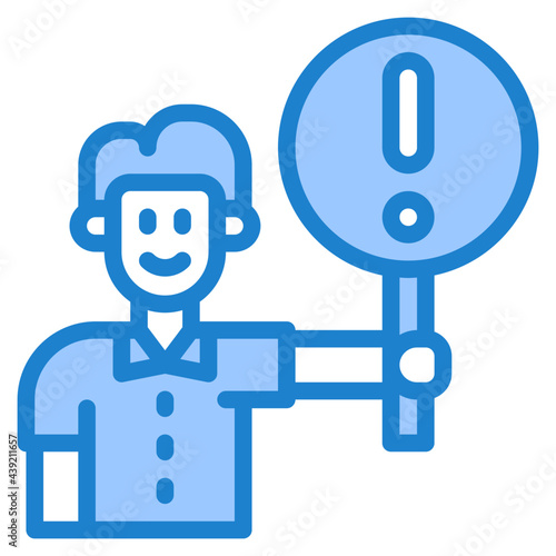 warning blue style icon