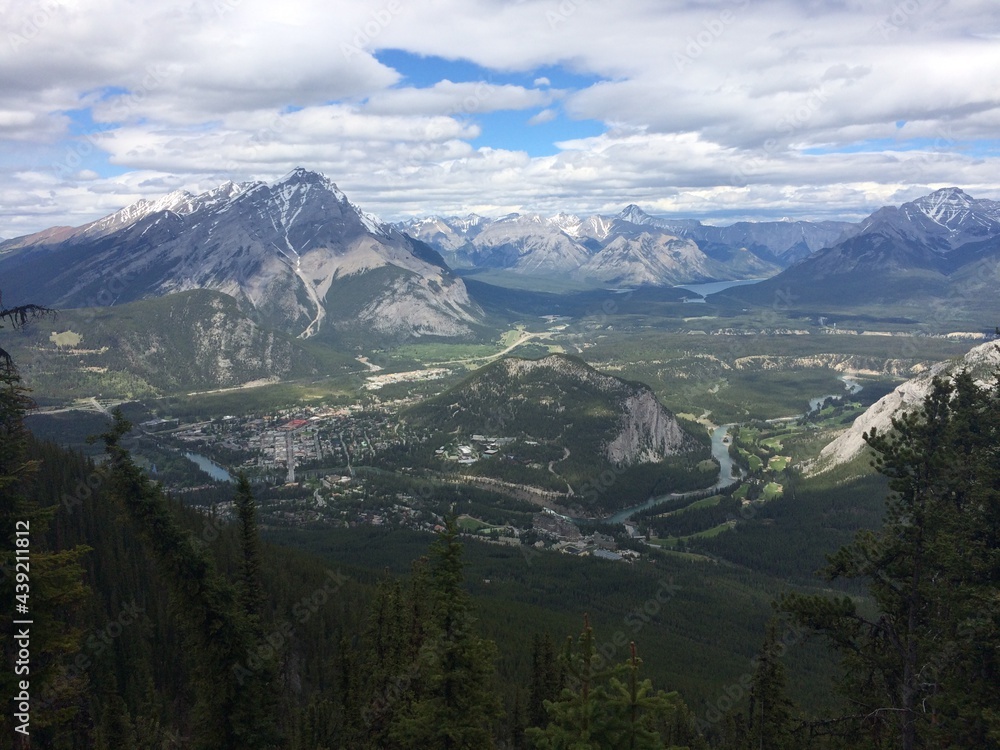 Stunning views of Banff National Park from Sulfur mountain ridge Stunning views of Banff National Park from Sulfur mountain ridge
