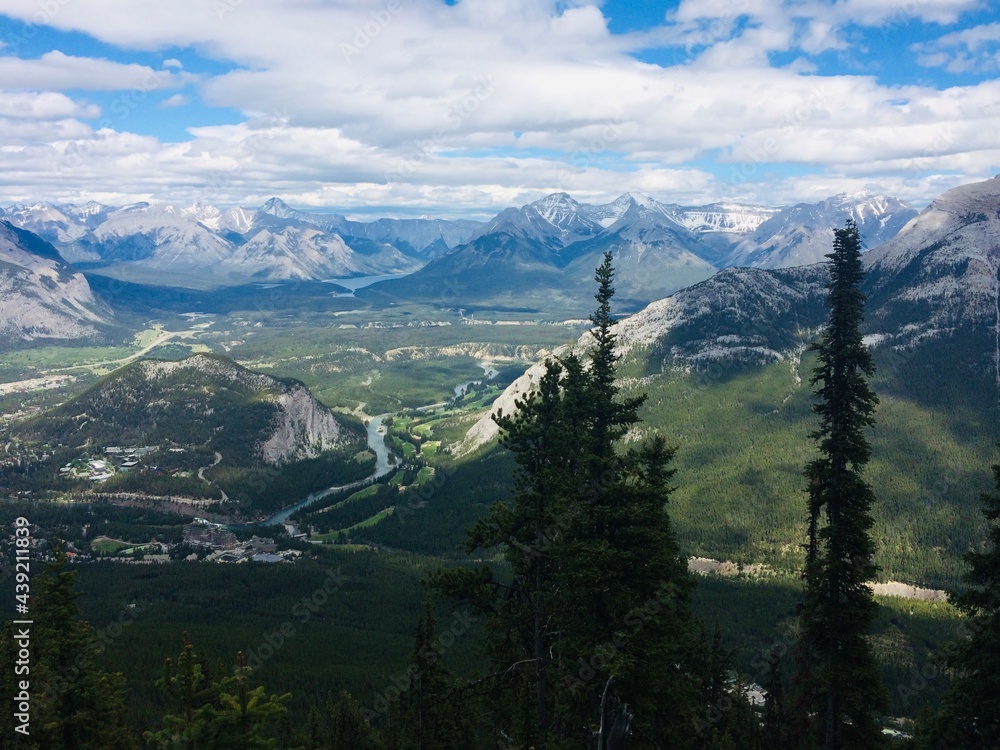 Stunning views of Banff National Park from Sulfur mountain ridge Stunning views of Banff National Park from Sulfur mountain ridge