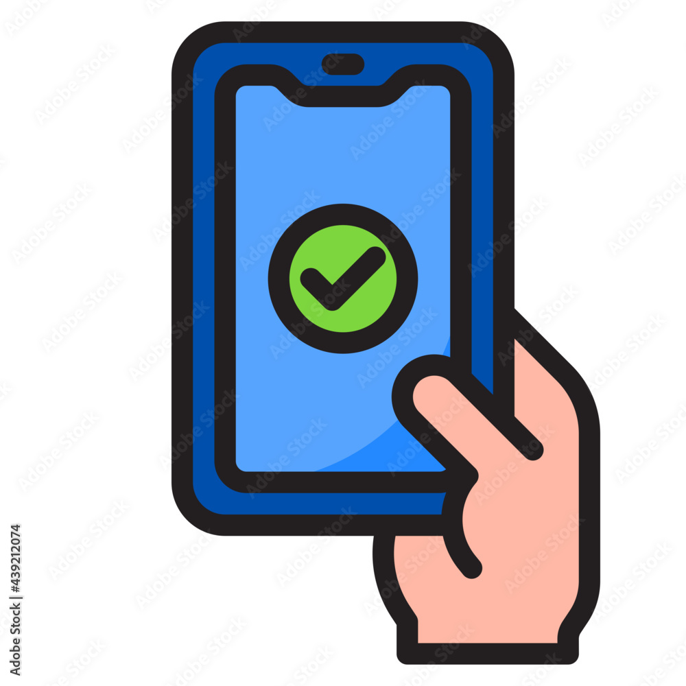 smartphone color line style icon smartphone color line style icon