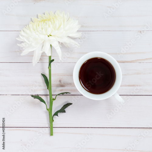 Coffee and white flower