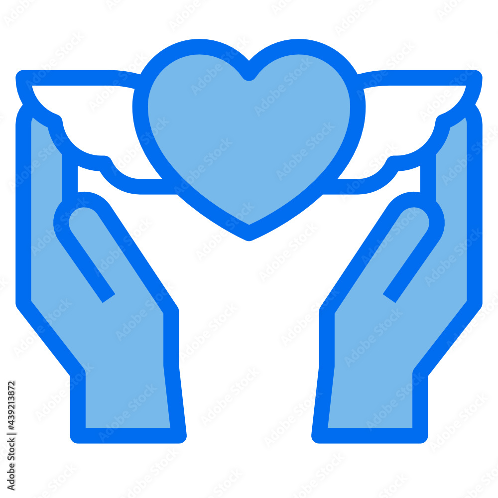 heart blue line icon