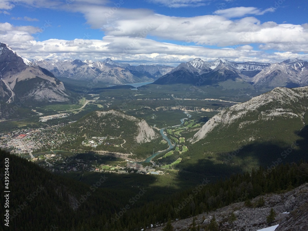 Stunning views of Banff National Park from Sulfur mountain ridge Stunning views of Banff National Park from Sulfur mountain ridge