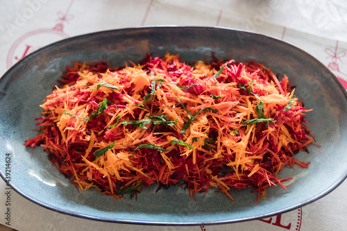 A healthy homemade beetroot & carrot salad for Christmas.