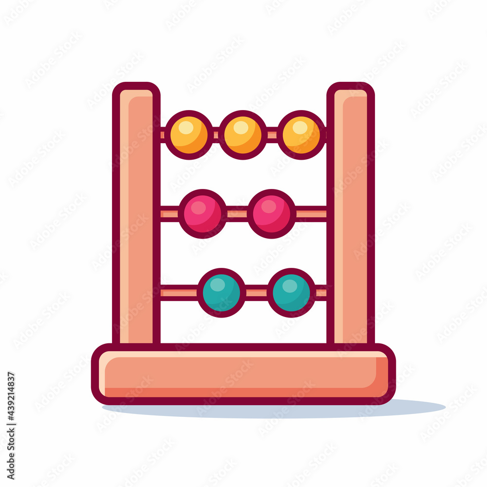 abacus isolated cartoon for education concept vector illustration in outline flat style abacus isolated cartoon for education concept vector illustration in outline flat style