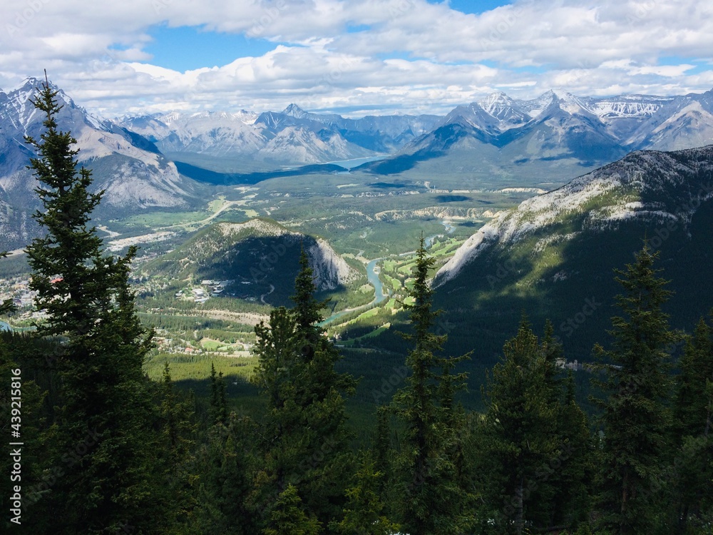 Stunning views of Banff National Park from Sulfur mountain ridge Stunning views of Banff National Park from Sulfur mountain ridge