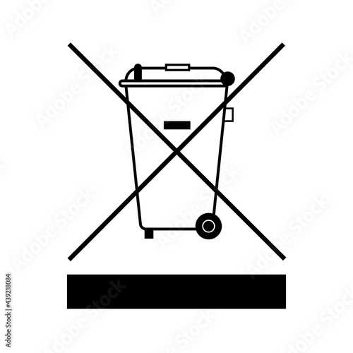 Caution Special disposal required Simple icon on product packaging and box