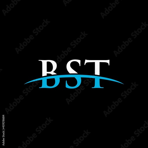 BST initial overlapping movement swoosh horizon, logo design inspiration company business photo