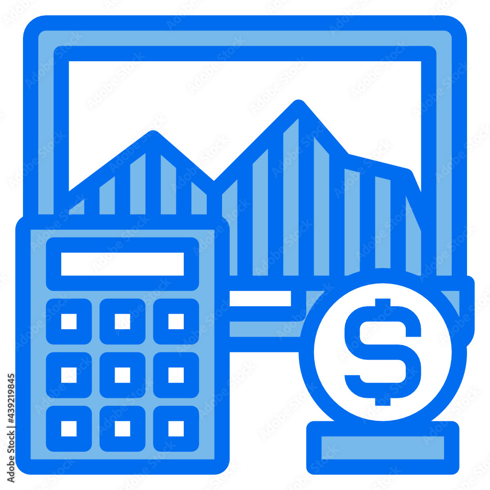 computer blue line icon